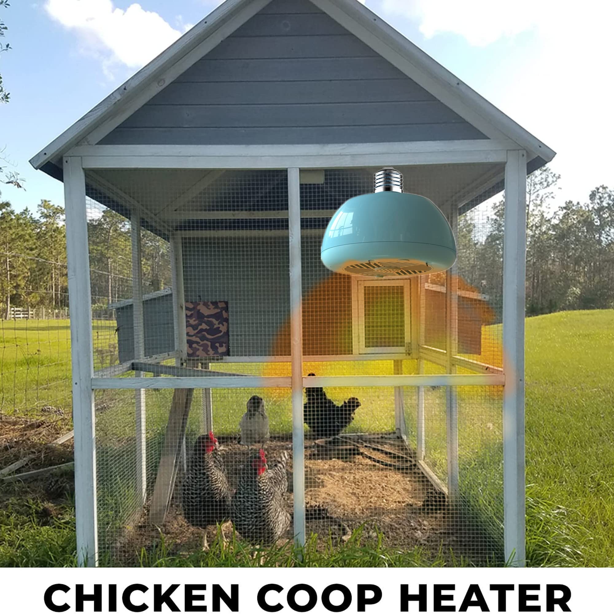 Calentador de gallinero con función de iluminación, calentador de pollo con calor radiante de 150 vatios, calentador de lámpara de calefacción for criadora, calentador de jaula for mascotas, calentado