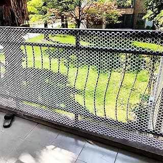 Red de seguridad for mascotas for balcones de interior y exterior, rollo de malla de alambre de plástico for gallinero for niños, color blanco, con agujeros de 0,8 cm, malla flexible for jardín, corta
