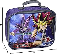 Vista 5 de Bioworld Yu-Gi-Oh - Lonchera con aislamiento de mago oscuro, bolsa de almuerzo con soporte para tarjetas intercambiables, 10 pulgadas