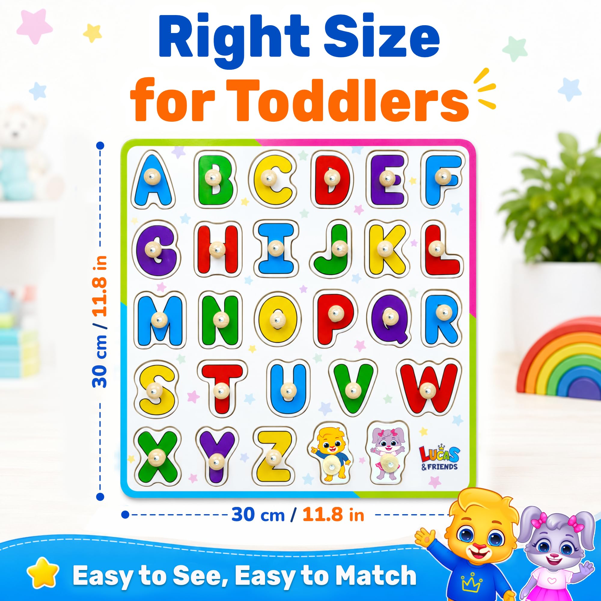 Amazon.com: ABC Puzzle for Toddlers, Wooden Montessori Toys for