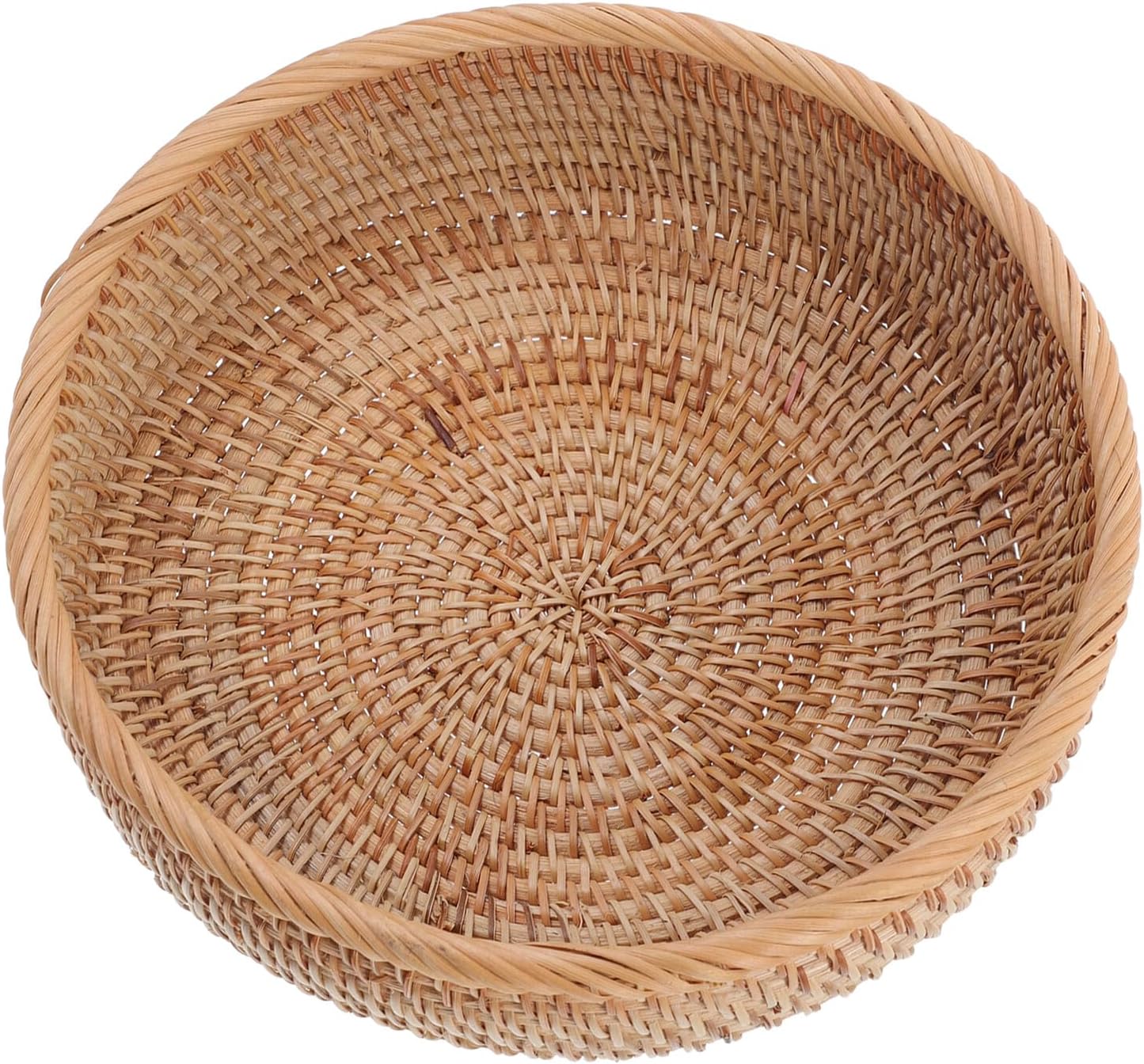 Rattan Woven Bread Basket Medium 23x9 Cm Handmade Storage Basket for Kitchen Fruit Serving and Bread Organization