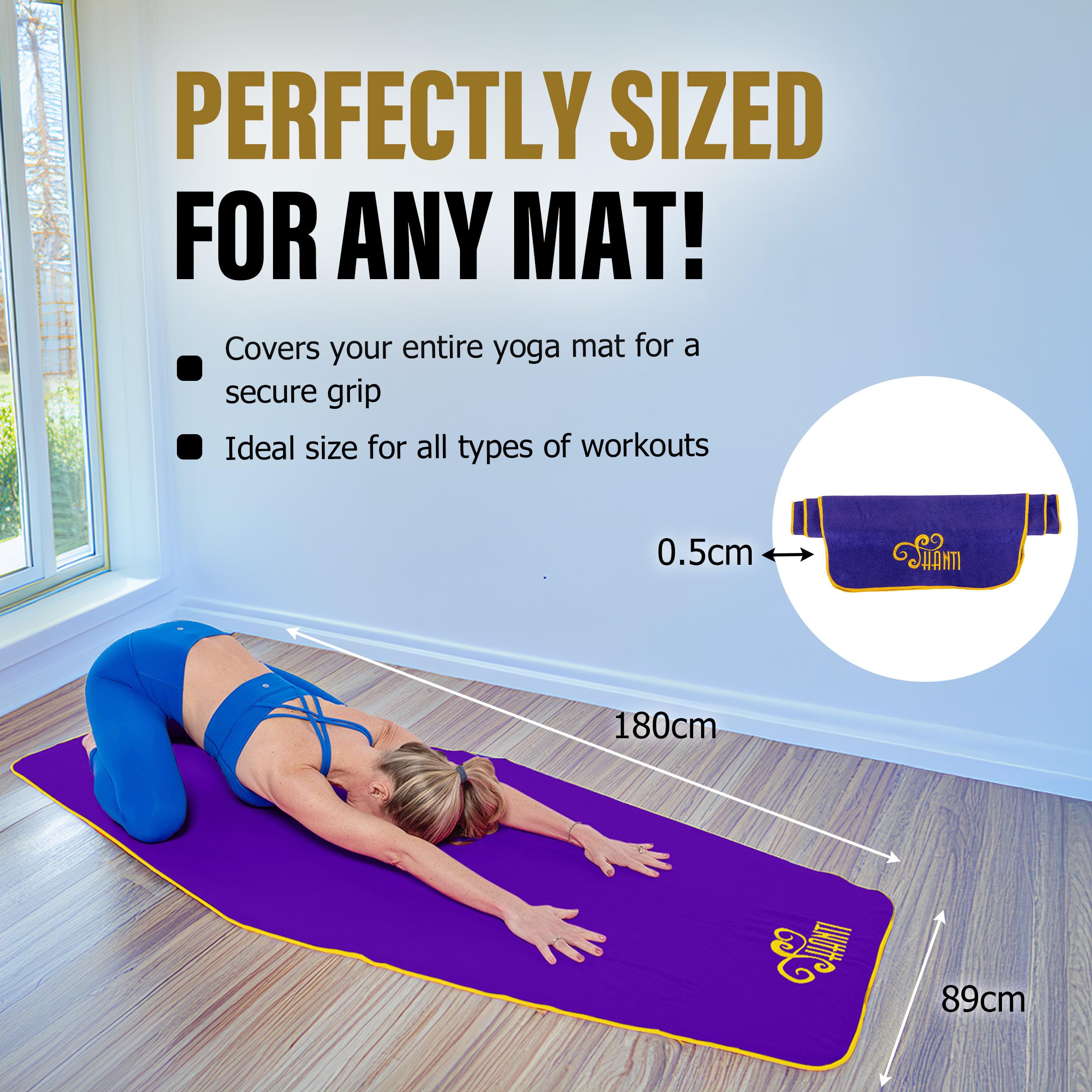 Shanti Toalla de yoga (rosa)