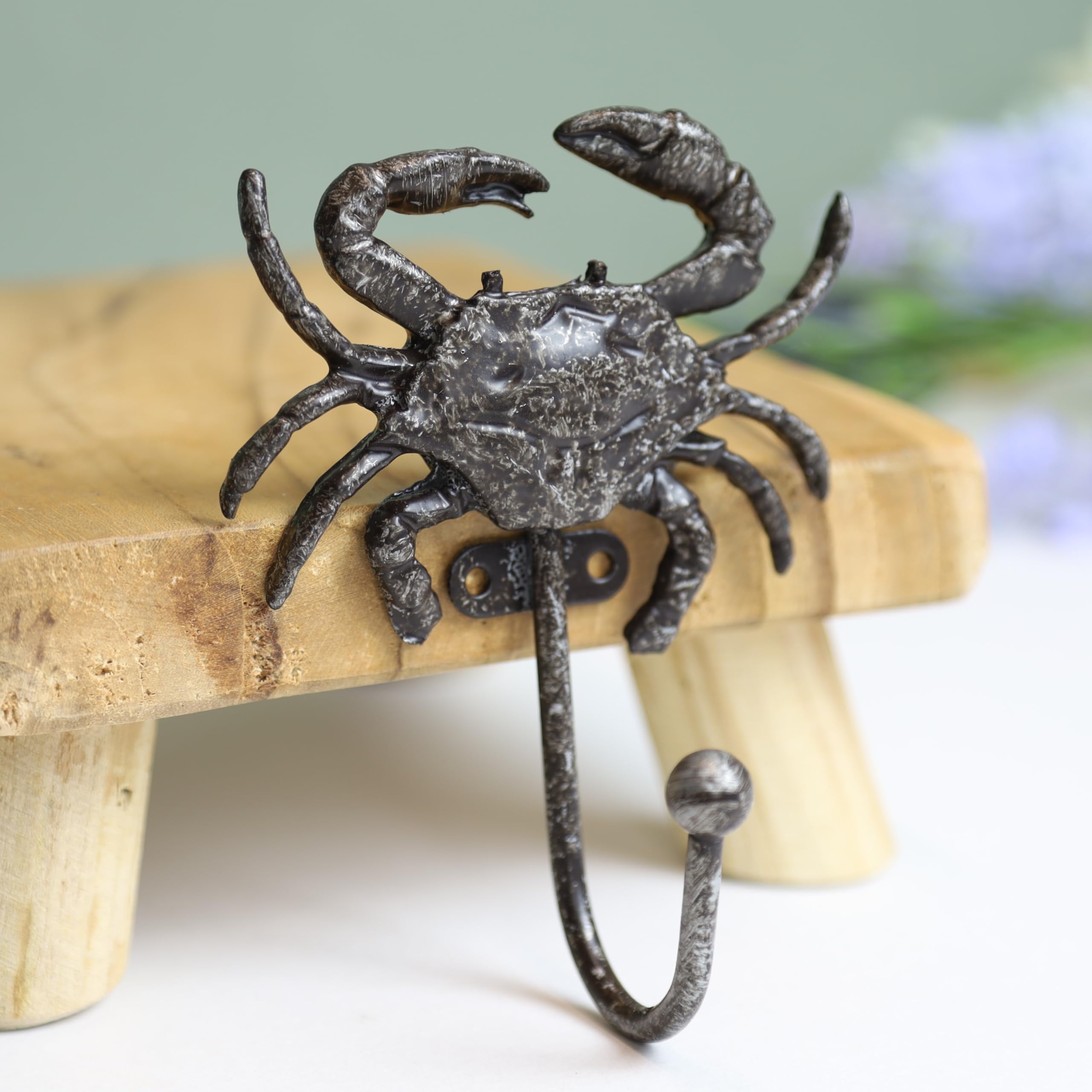 Fyne-Finds Metal Crab Hook Rustic Vintage Nautical Leads Coat Keys Wall Hanger Gift