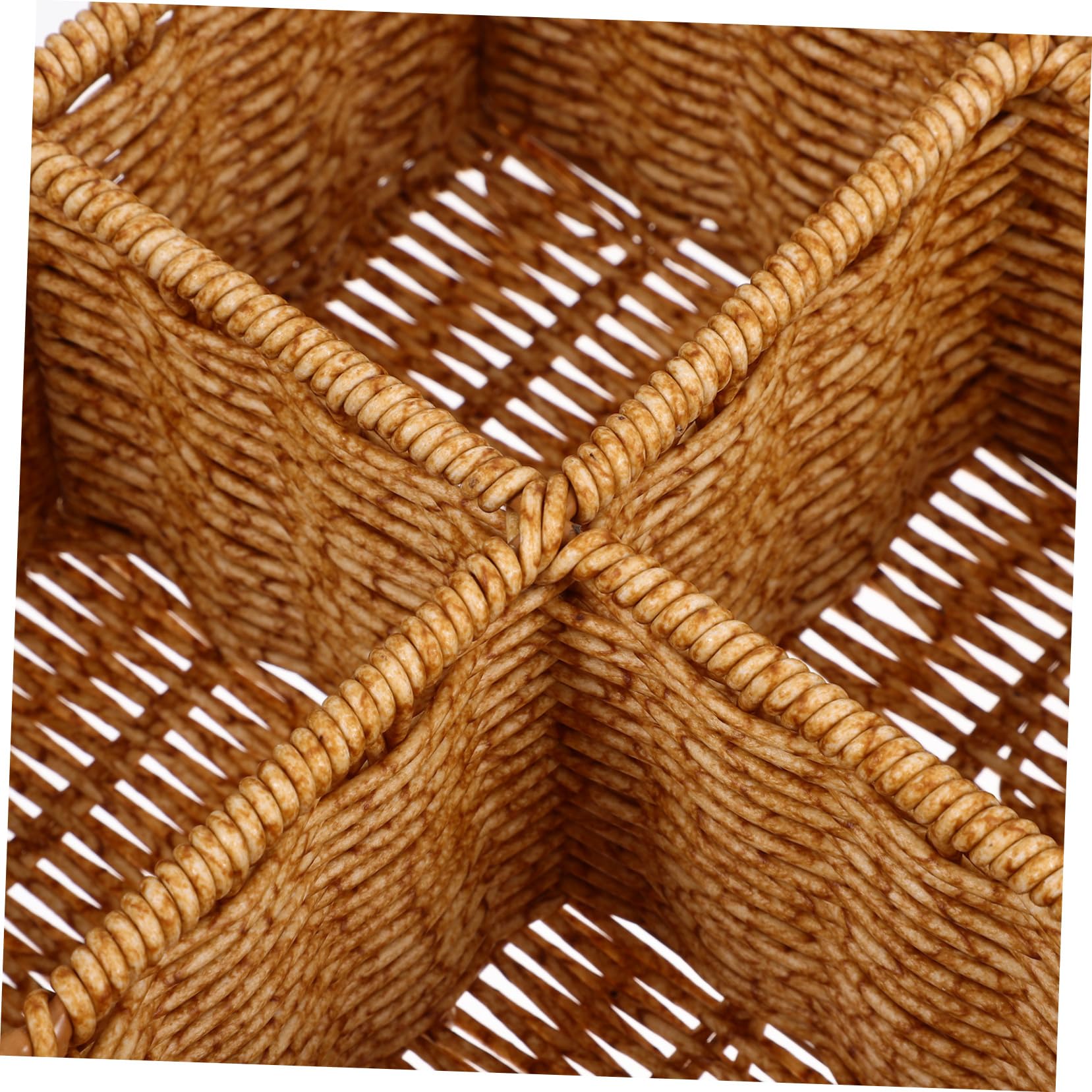 Organizador De Cubiertos Compacto Tejido De Ratán Natural 30x20x10 Cm Resistente y Multiusos para Cocina y Comedor Cesta De Almacenamiento para Utensilios Pequeños