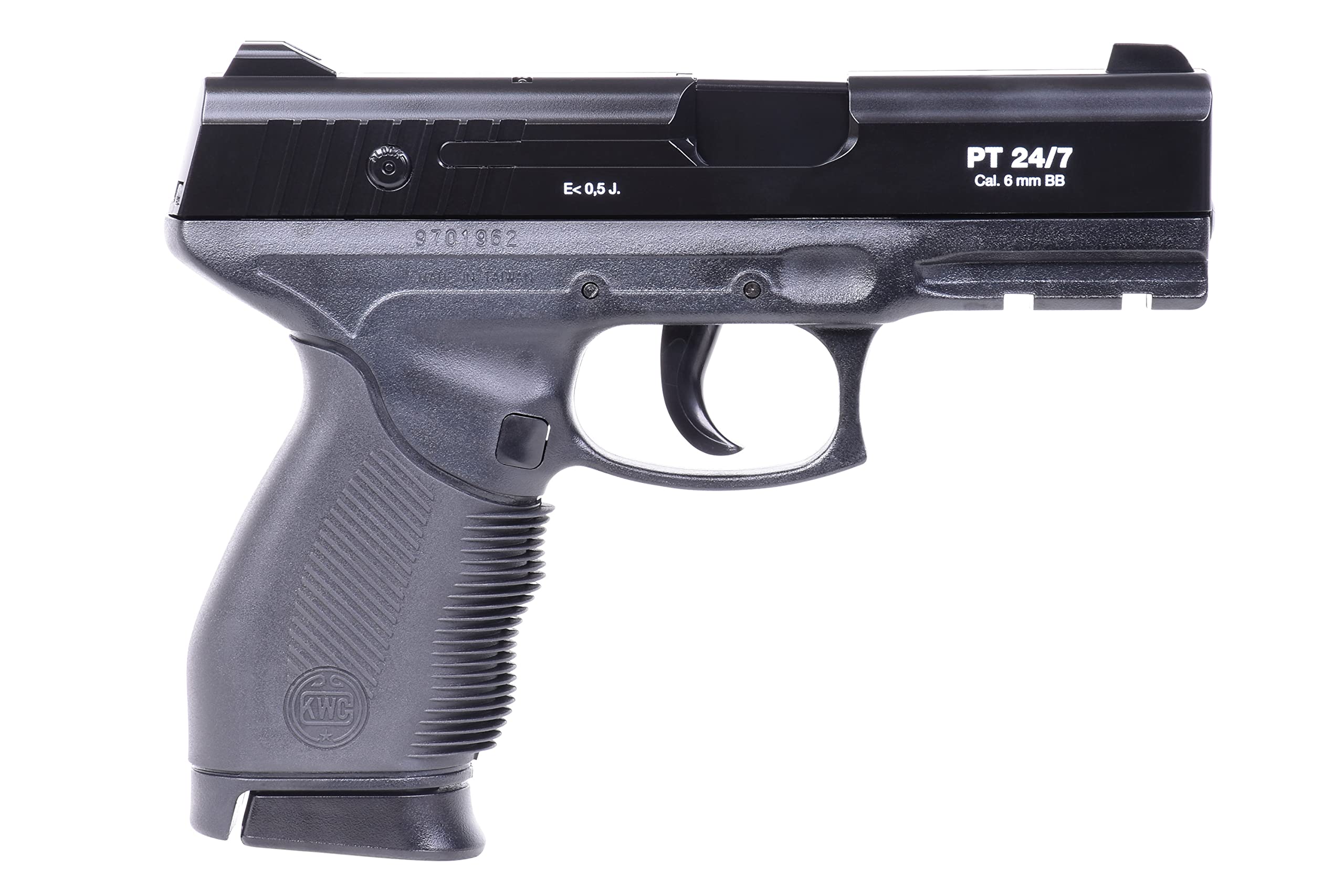 airmaX Taurus PT24/7 Softair Pistole Kaliber 6mm BB Federdruck Airsoft freie Waffe ab 14 Jahre Energie <0,5 Joule starke Luftpistole Air Soft schießen Gun Erbsenpistole Softairwaffe Visierung