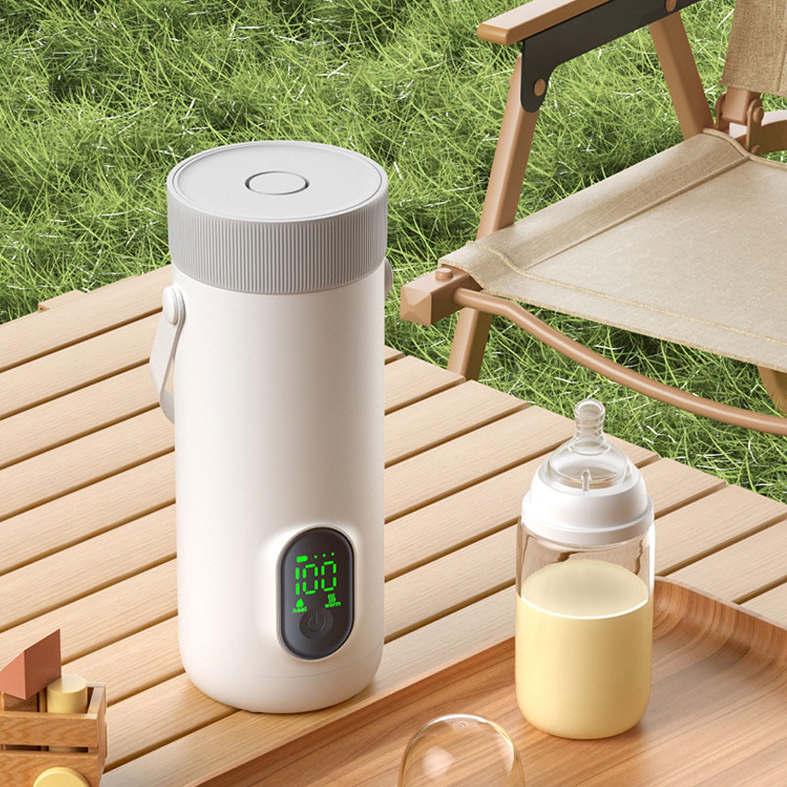 FILFEEL Bouilloire électrique de Voyage – Chaudière Portable sans Fil en Acier Inoxydable de 350 Ml avec Batterie de 27 000 MAh, ébullition Rapide en 10 Minutes à 100 °C, Température de 45 à 100 °C,