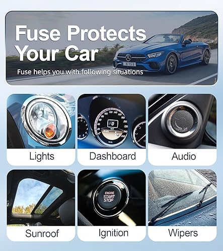 Vista 20 de Fusibles de automóvil 168 piezas, kit surtido de Jorest 114 fusibles de hoja mini automotriz + 54 fusibles automáticos estándar + 1 extractor