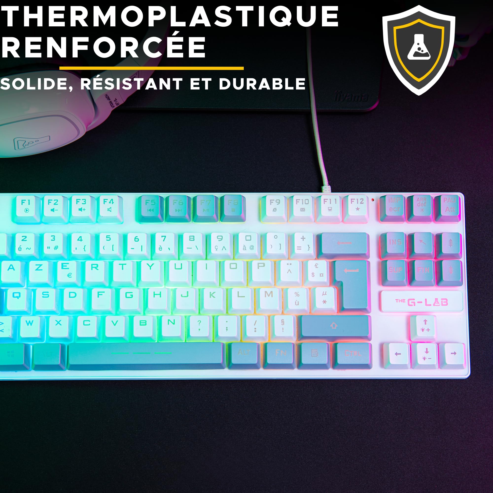 The G-Lab Keyz Caesium TKL - Clavier Gamer 87 Touches 15 Macros AZERTY FR