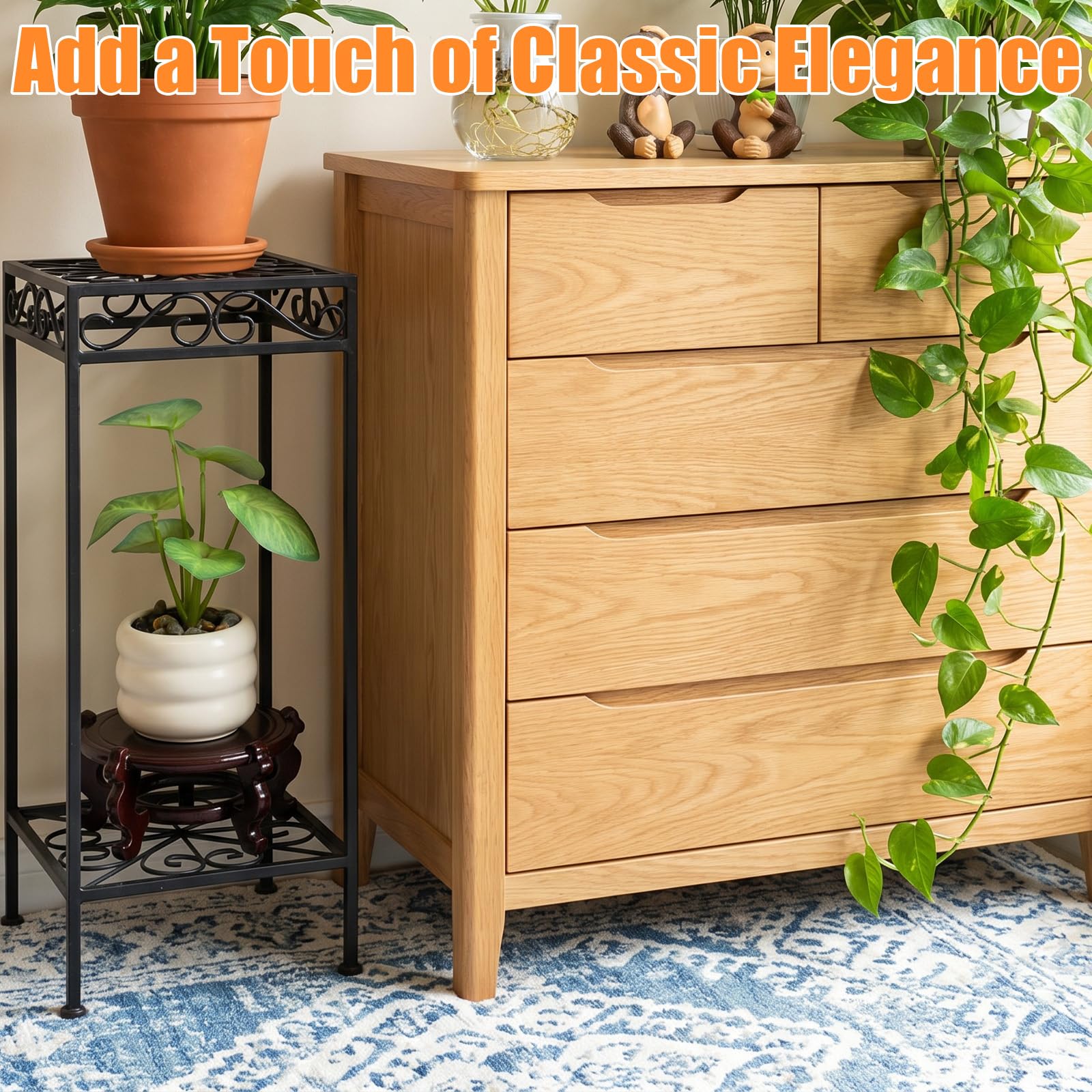 How to Arrange Plants Indoors: A Step-by-Step Guide (2026) 2 kuyeyzu 2 Pcs Wooden Plant Stands Chinese Plant Stand Indoor Oriental Display Ba - product photo