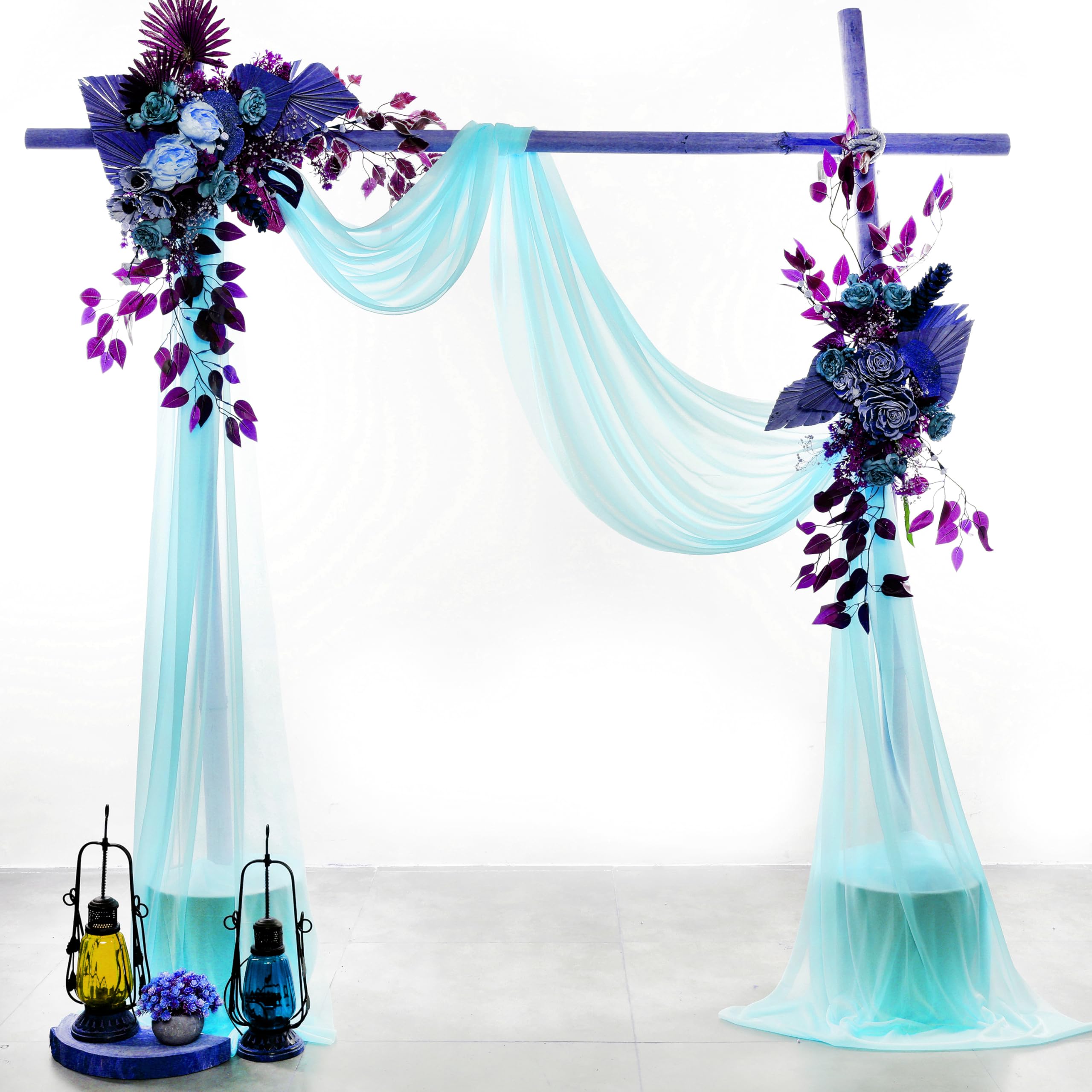 VDS Pack of 1 Panel (30 Inch X 30 Feet) Wedding Arch Draping Fabric Sheer Chiffon Fabric Drapery for Wedding Ceremony Reception Swag Backdrop Canopy Chuppah ARBO Altars Decoration (Teal) — image 1