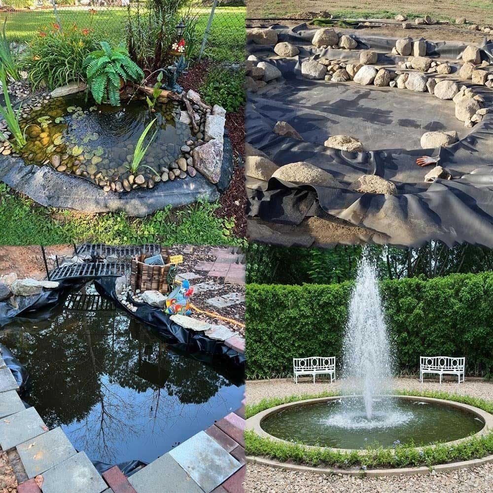Пленка для пруда 8 м 9 м эластичная и водонепроницаемая мембрана для пруда покрытие для садового бассейна черного цвета подходит для водопадов и бассейнов устойчива к УФ-излучению. В наличии