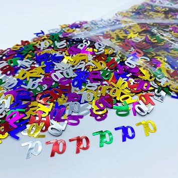 70 Confetti Birthday Party Confetti Number 70 Sequins 70th Anniversary Party Glitter Metallic Foil Table Scatter for Party Table Decoration Supplies or DIYColor
