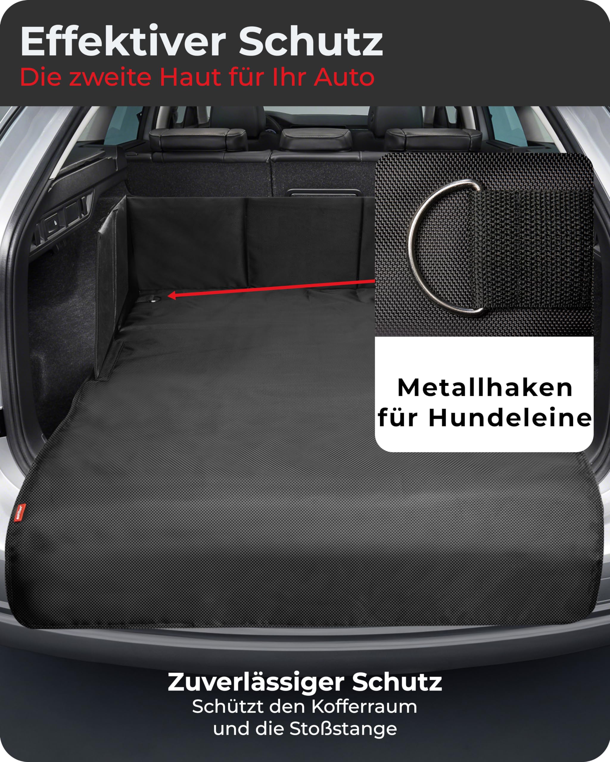 achilles Kofferraumschutz mit Seiten- und Ladekantenschutz, Kofferraumwanne, Auto Kofferraum Schutzmatte für Hunde, Kofferraummatte, universal