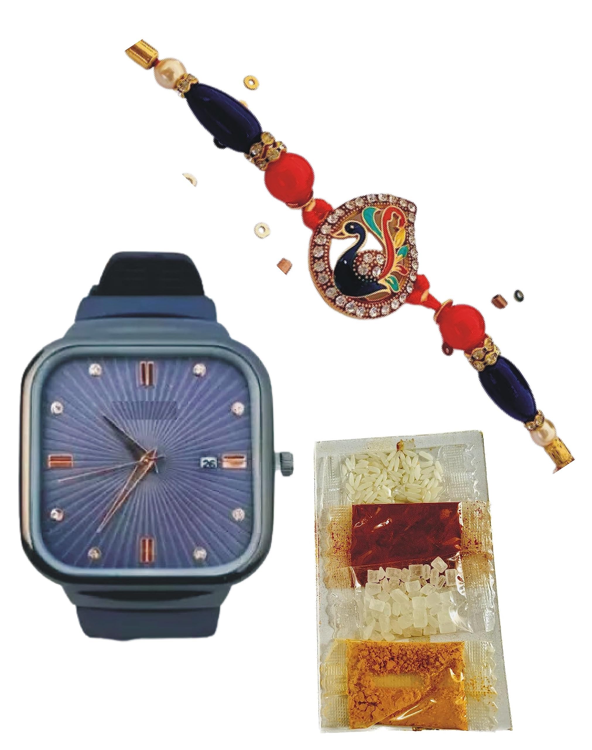 Lazybeee Rakhi Gift Combo: Blue Wrist Watch & Red Crafted Rakhi for Brother | Raksha Bandhan Special (B0CC349JPX) Amazon Price History, Amazon Price Tracker