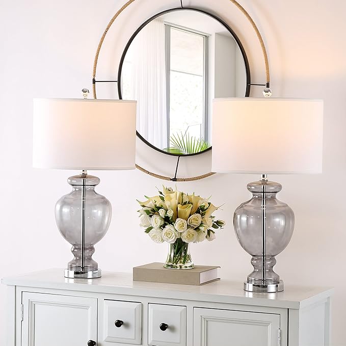 Lámpara de Mesa Safavieh Gris, Juego de 2 miniatura 2