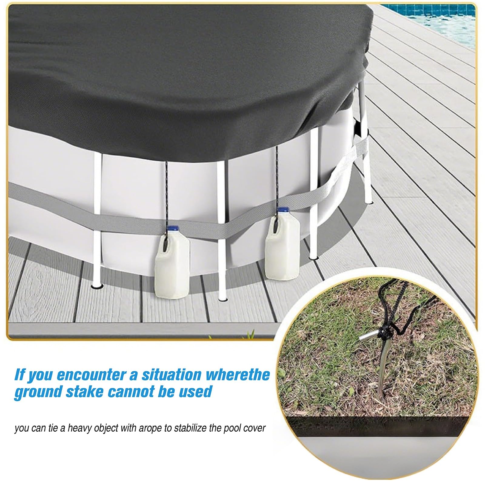 Cubierta Ovalada para Alberca con Accesorios para Piscinas, Protector de Cubierta de Piscina al Aire Libre a Prueba de Polvo con Accesorios para Piscinas Sobre el Suelo(12x21ft(366x640cm))
