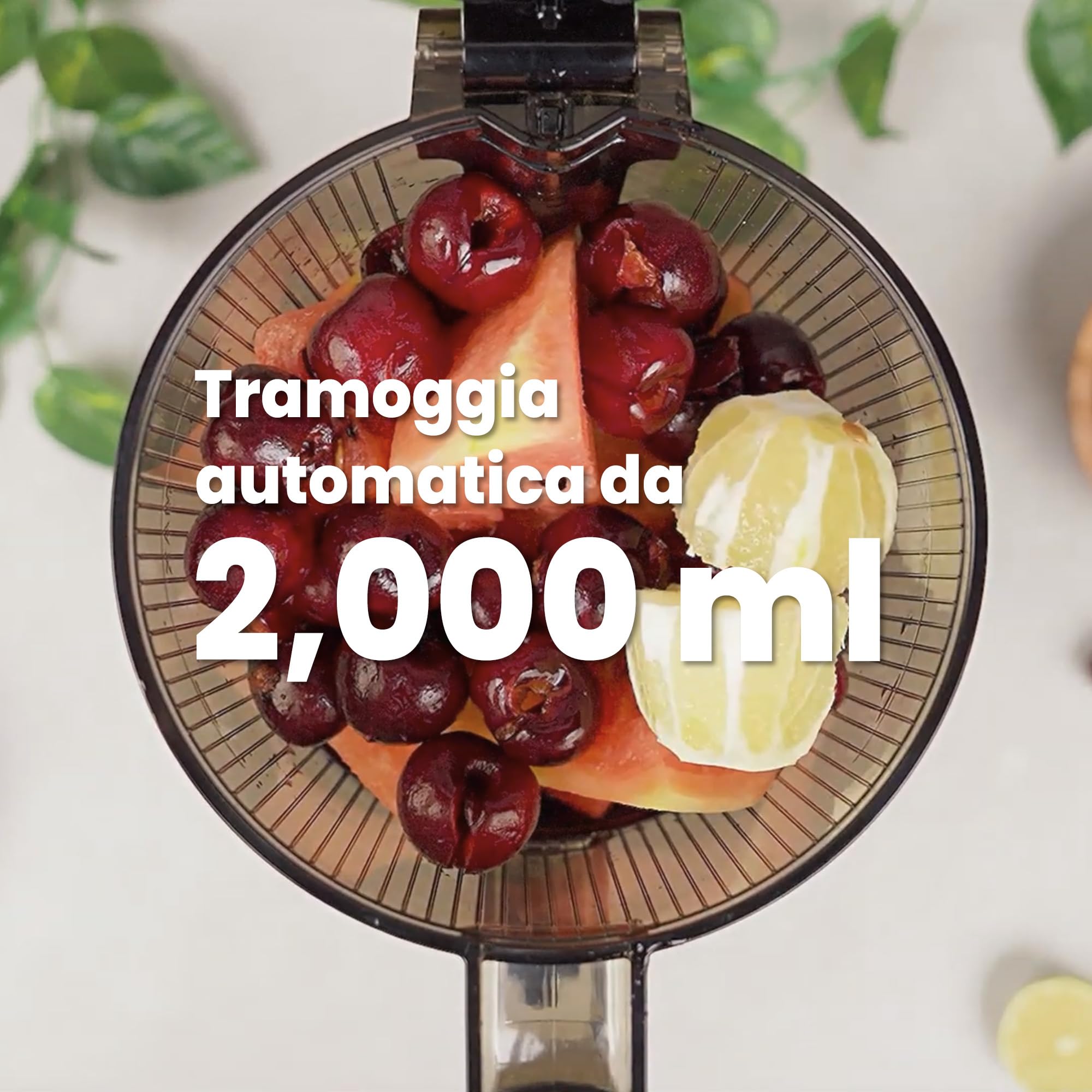 Kuvings Estrattore AUTO8, Spremiagrumi e Centrifuga - Lenta e facile da pulire, capacità 2L, motore da 200W ideale per frutta, verdura e smoothies.(Nero)_KHS-860SE