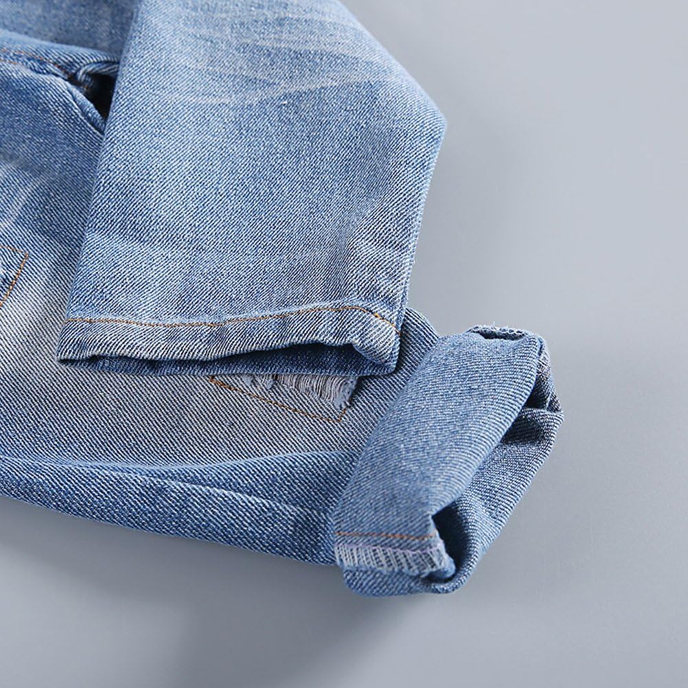 KIDSCOOL SPACE Baby & Little Boys/Girls Blue & Black Denim Overalls,Jean Workwear - Image 4