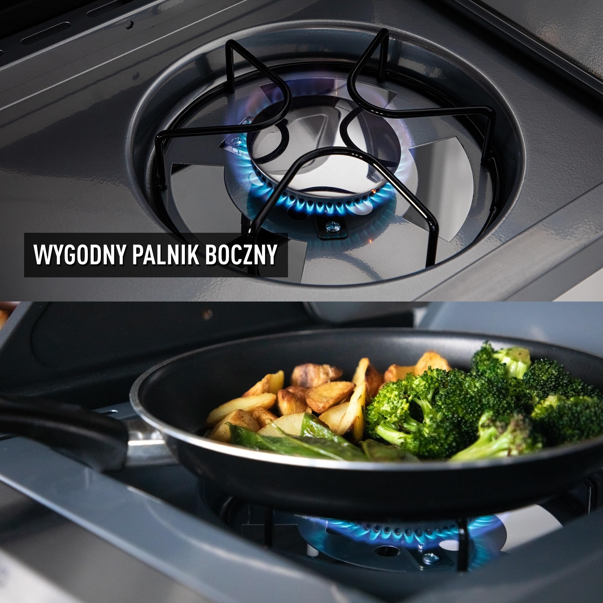 BROWIN® dragON BBQ101 | Grill Gazowy | BBQ | Wielofunkcyjny | Stal nierdzewna | Grill na 4 kółkach | 4 Palniki Główne | Palnik Boczny | 60 x 36,5 cm | 11,7 kW | Czarno-Srebrny