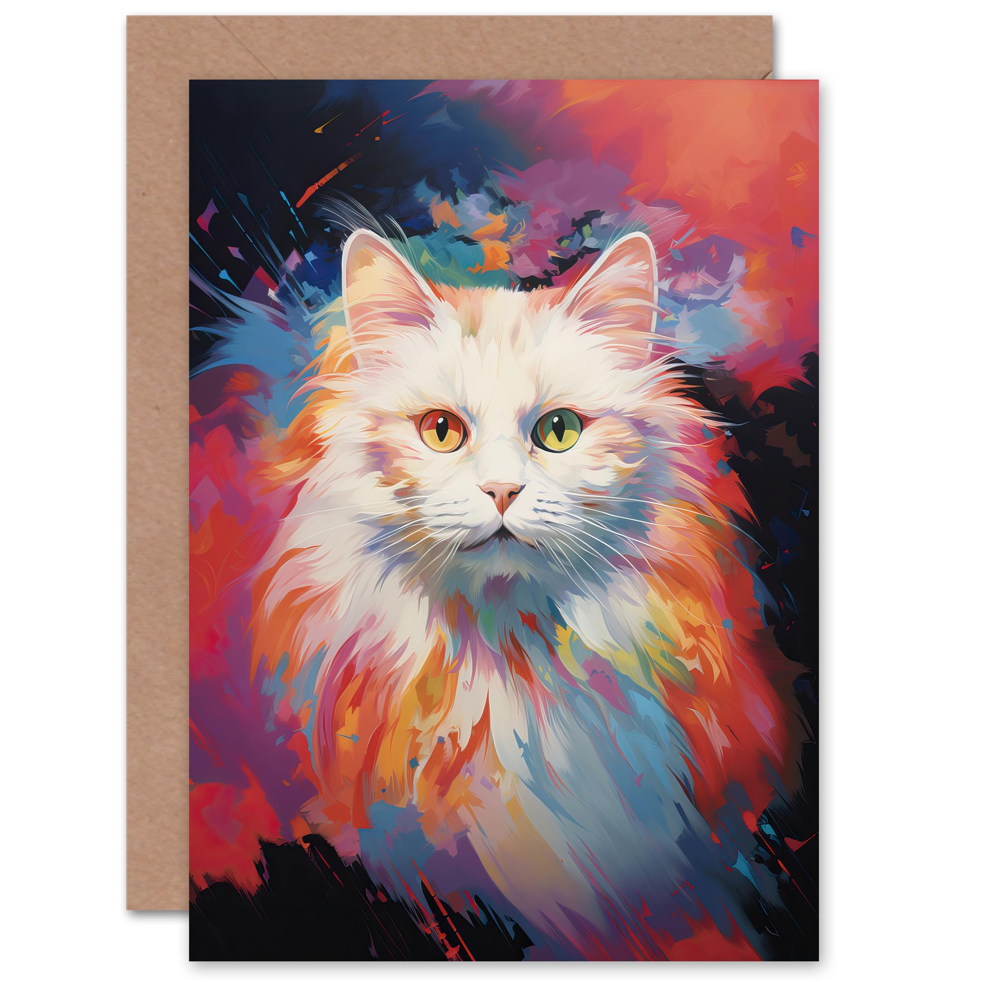 Artery8 Birman Cat Lover Greeting Card - Pastel Artwork