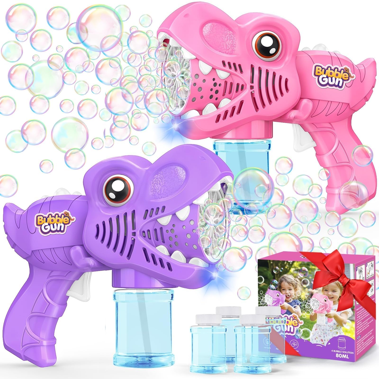 Yunaking Dino Bubble Gun - 2 Pack Kids Toys -10 Yunaking Dino Bubble Gun - 2 Pack Kids Toys -10