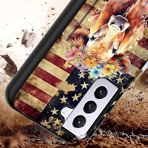 Miniatura 9 de Funda diseñada para Galaxy S24 FE, tarjetero para tarjetas de crédito, protección híbrida de doble capa a prueba de golpes con función de atril para