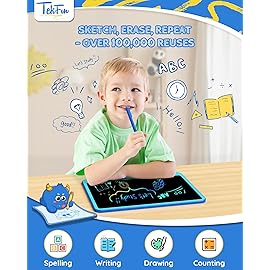 TEKFUN Kids Toys Gifts for 3+ Years Old Boys Girls Toddler, 12inch LCD Writing Tablet Erasable Drawing Tablet Writing Pads, Kids Travel Toys Boys Girls Birthday Gifts Age 3 4 5 6 7 (Blue)