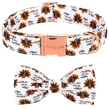 ARING PET Dog Collar with Detachable Bow, Adorable Bowtie Dog Collars, Adjustable & Comfortable Soft Collar Gift for Small Medium Large and Boy Girl Dogs.