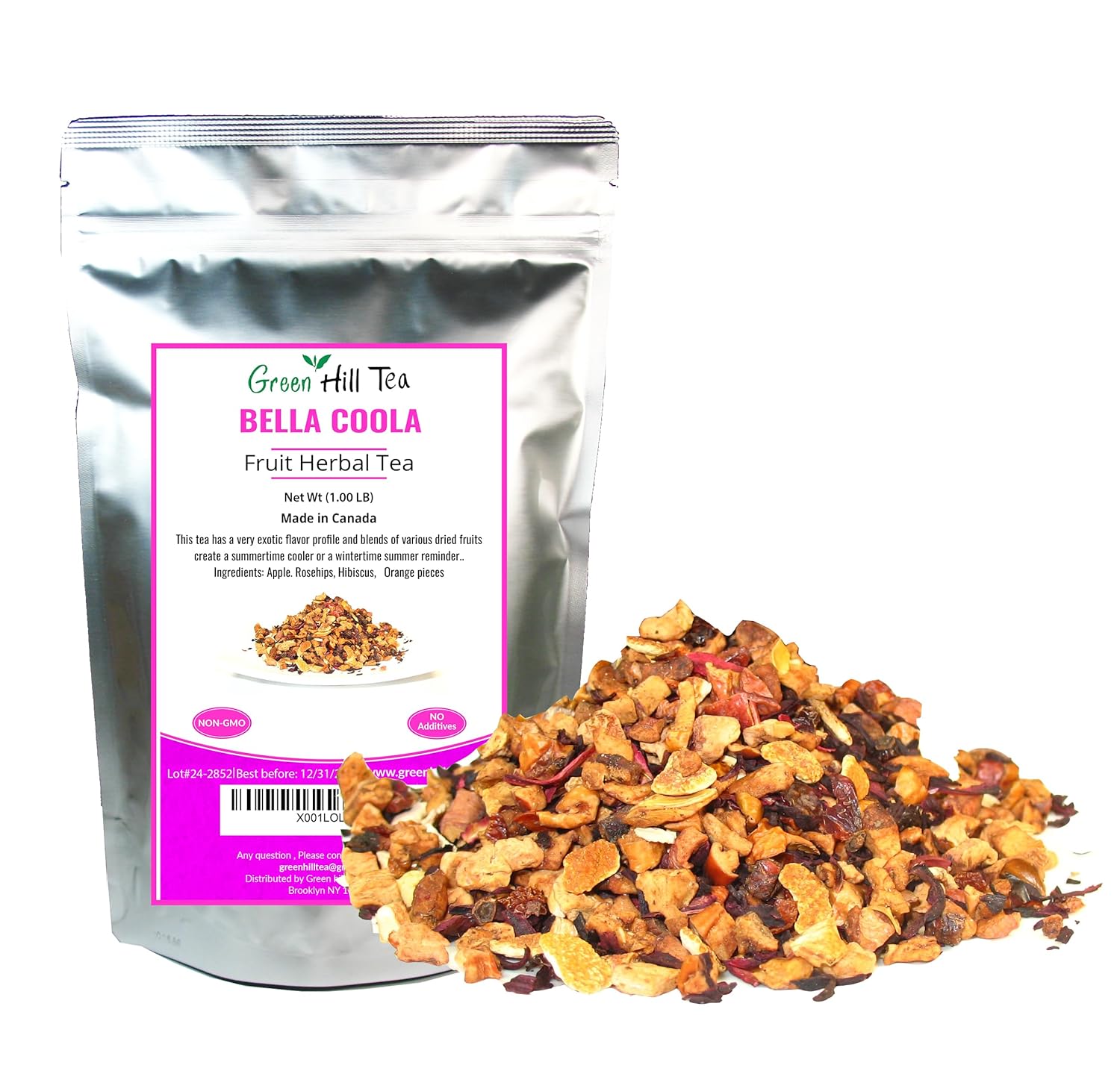 Yummy Fruit Tea, Natural blend of caffeine free dried fruits and herbs– 1lb Tea