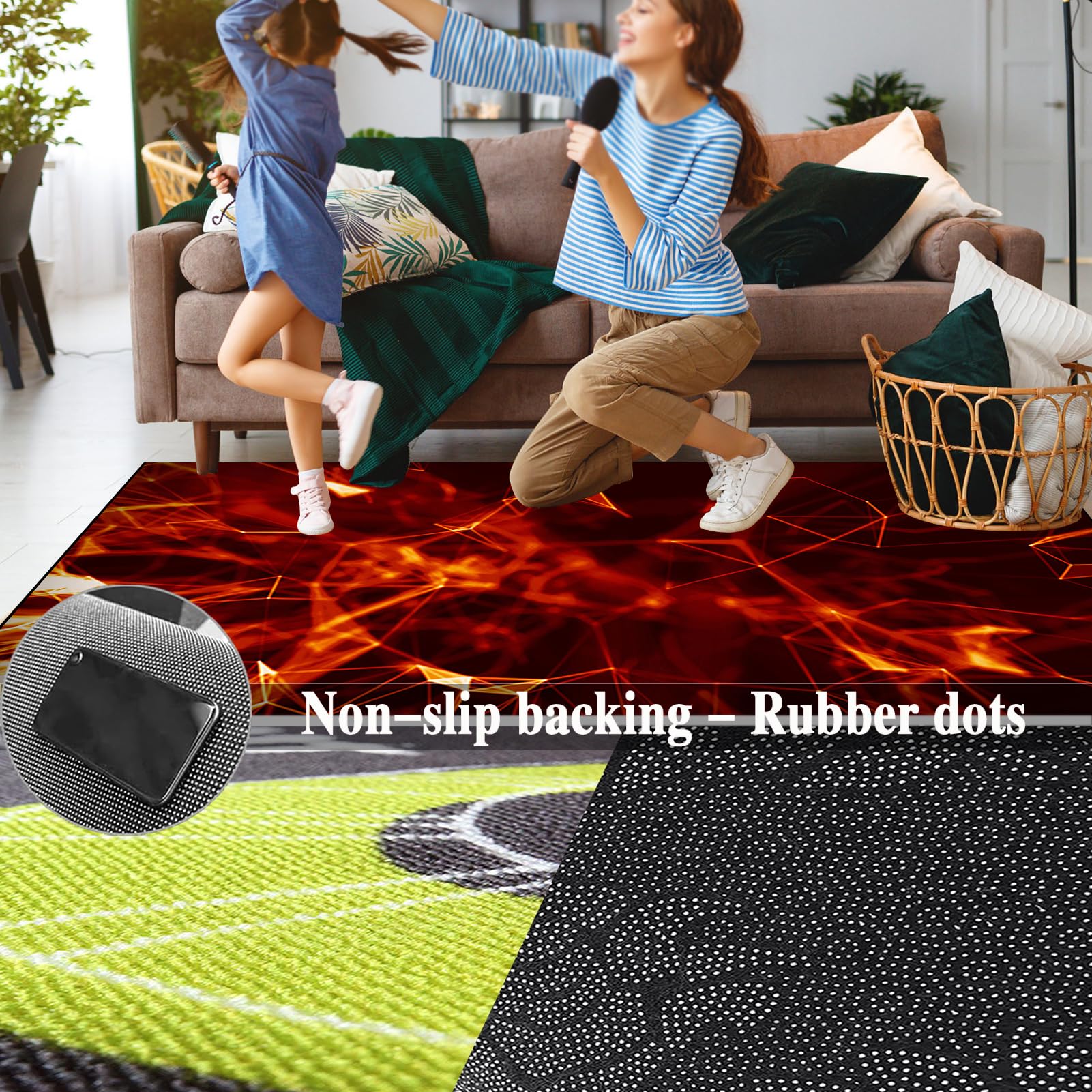 Tappeto Batteria Elettronica, Tappeto Batteria Acustica, Tappeto Batteria Insonorizzante, Tappeto a Tamburo in Strumenti Musicali per Batteria Elettronica Grancassa Rullante Drum Carpet 230 x 180 cm