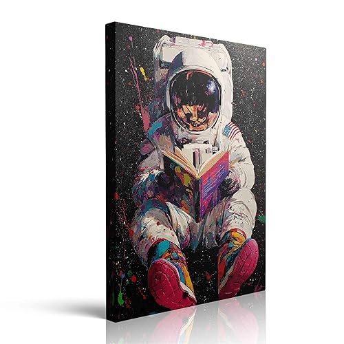 Colorful Pop Astronaut Outer Space Theme Classroom Decor Framed Graffiti