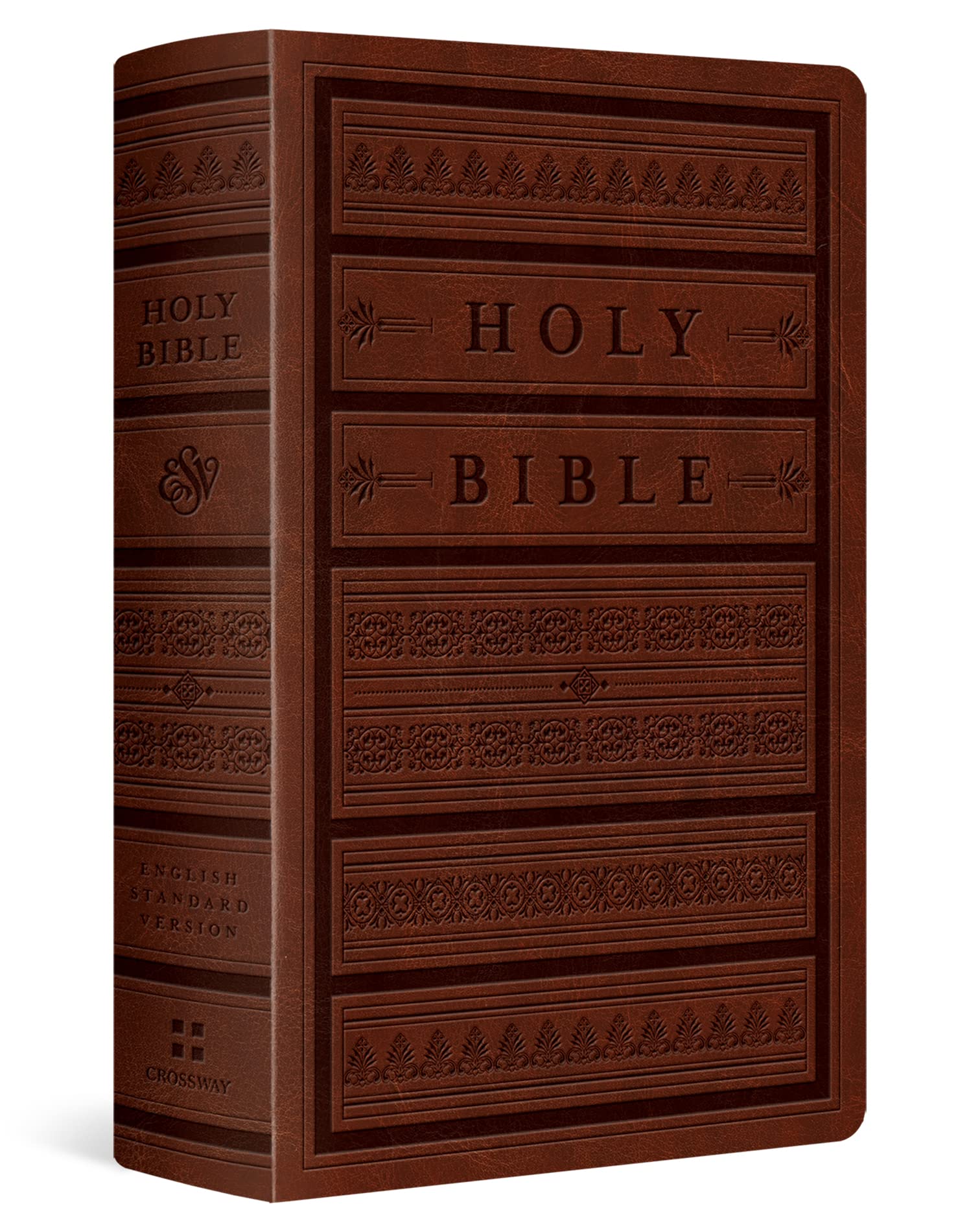 ESV Large Print Personal Size Bible (TruTone, Brown, Engraved Mantel Design) Imitation Leather – Large Print, April 28, 2017