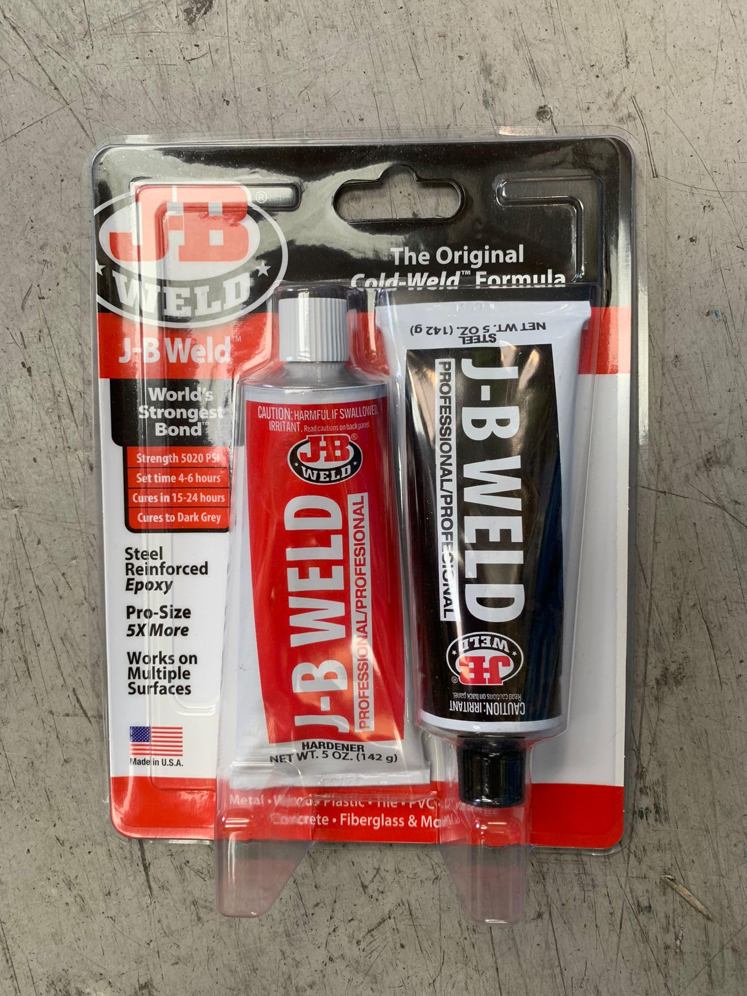 J-B Weld 8281 Professional Size Steel Reinforced Epoxy Twin Pack