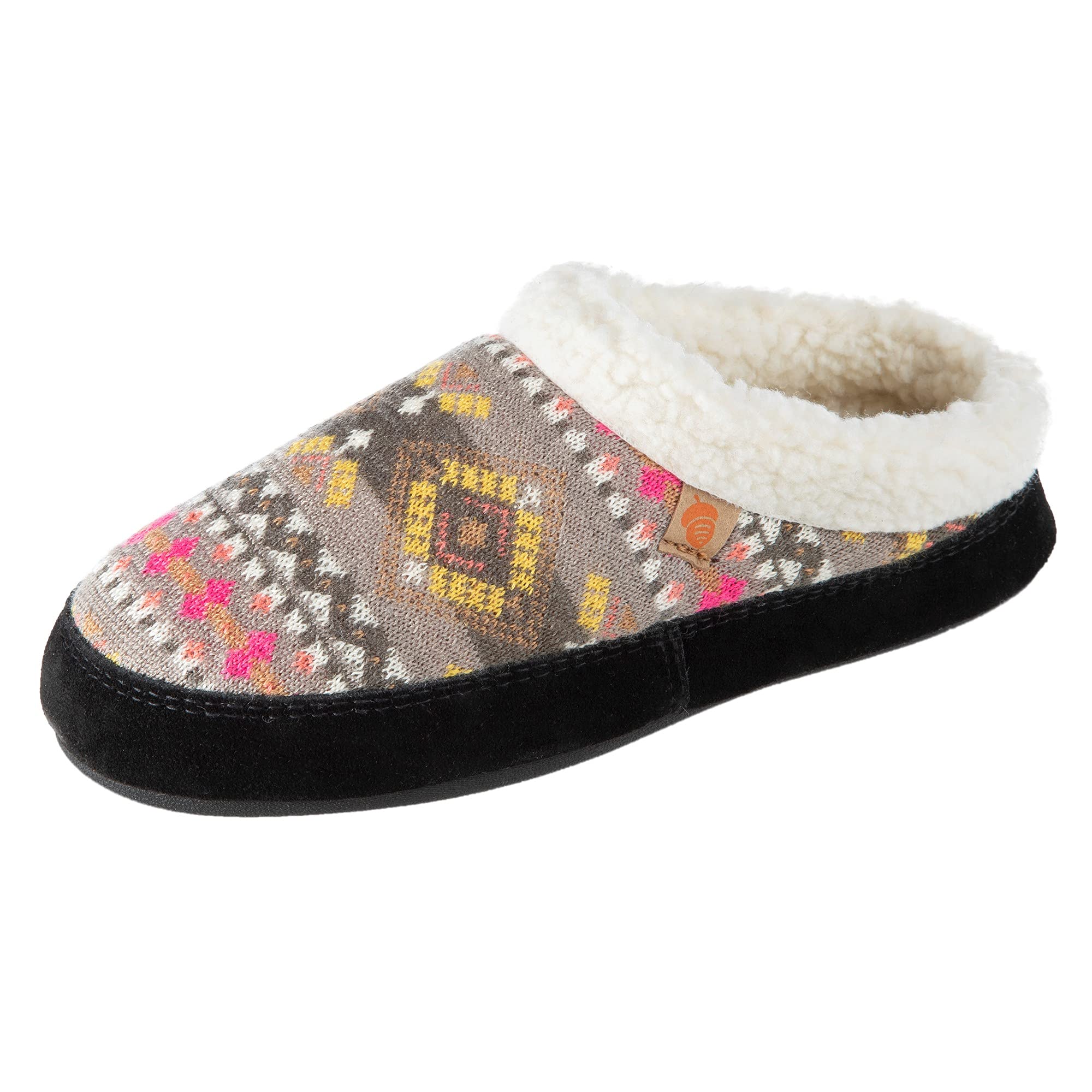 Acorn Womens Slipper with Berber Lining, Suede Siding and Durable Non-Slip Indoor/Outdoor Sole