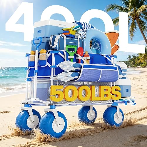 VELUVIA 400L Double Decker Beach Wagon with Balloon Wheels