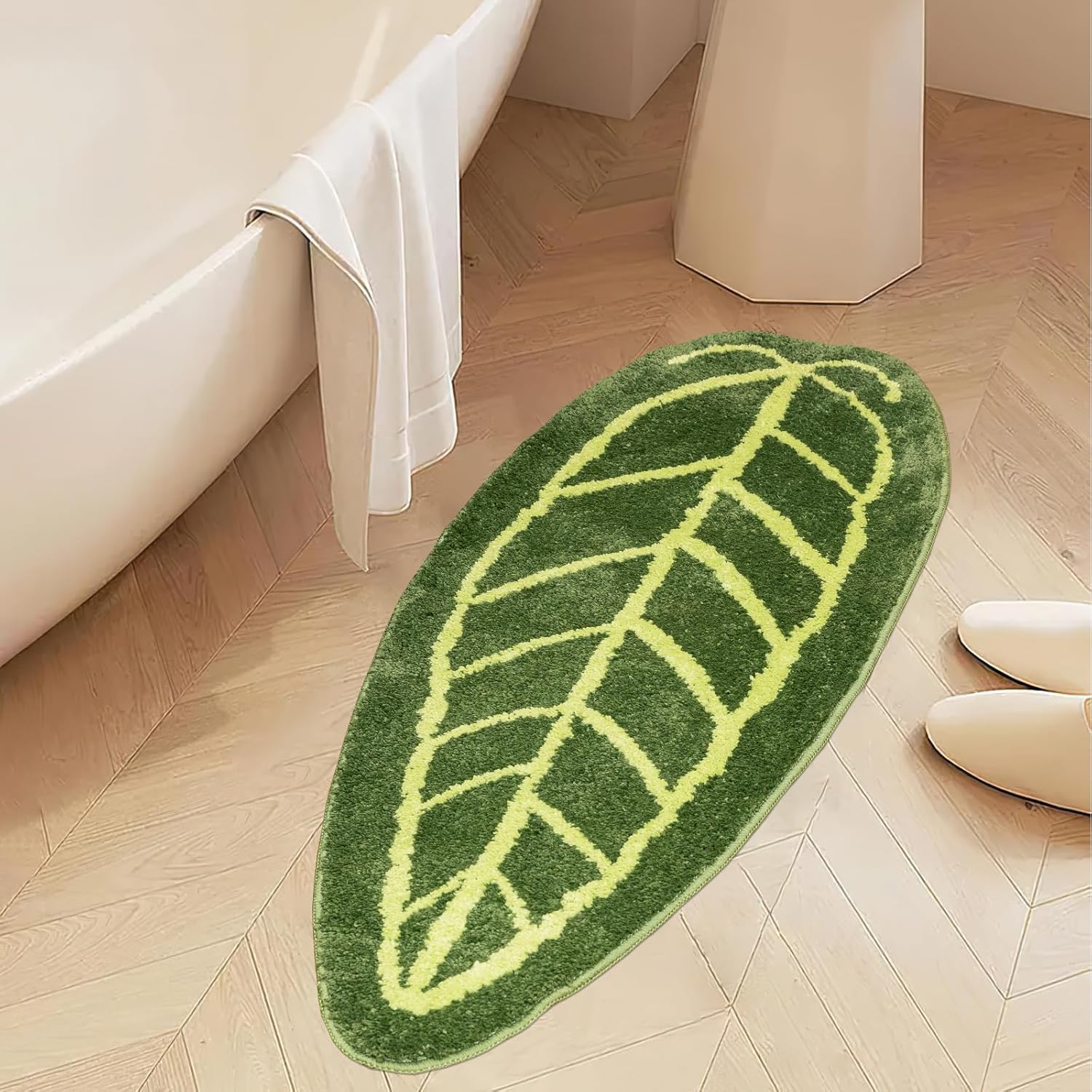 Sisher Leaf Bath mat Area Rugs Non Slip Bath Rug or Doormat