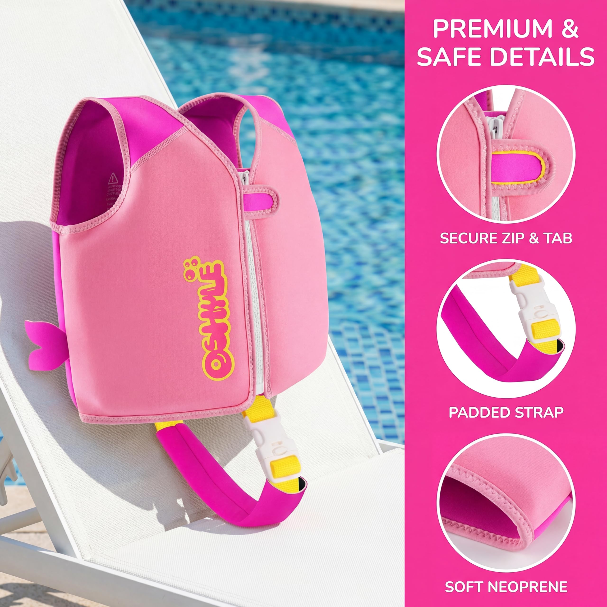 Giubbotto da Nuoto in Neoprene per Bambini - Aiuto Ideale per Il galleggiamento per Bambini