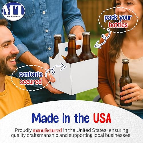 Miniatura 4 de MT Products Portabotellas de cartón blanco de 12 onzas para transportar botellas de cerveza o soda para un transporte seguro y fácil, paquete de 4