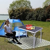 Vista 8 de REDCAMP Mesa plegable de aluminio para campamento, mesa de picnic portátil ligera con patas plegables y asa, ideal para interiores y exteriores