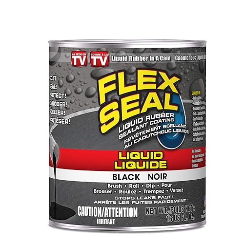 Revestimiento sellador de caucho líquido, negro, 16 oz