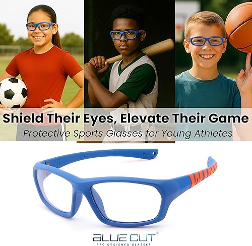 Miniatura 30 de BLUE CUT Gafas de protección deportiva, lentes antiniebla, gafas de seguridad para baloncesto, pickleball y todos los deportes al aire libre Azul