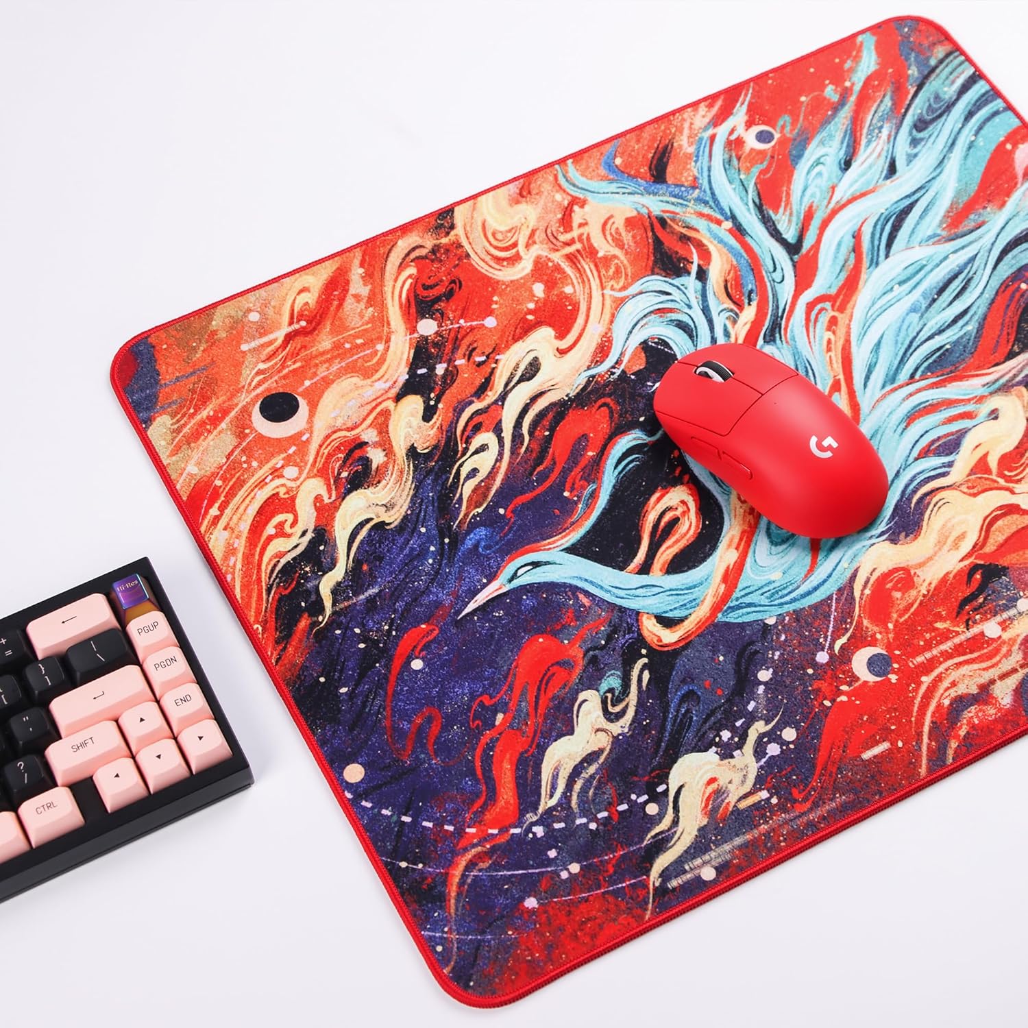 Mouse Pads EspTiger QingSui Xuan - XuanNiao (480 x 400 x 4mm) Standard Size Silky Ultra-Fine Woven Fabric Skin-Friendly Cloth Large Gaming Mousepad - Multi-Color Firebird Design
