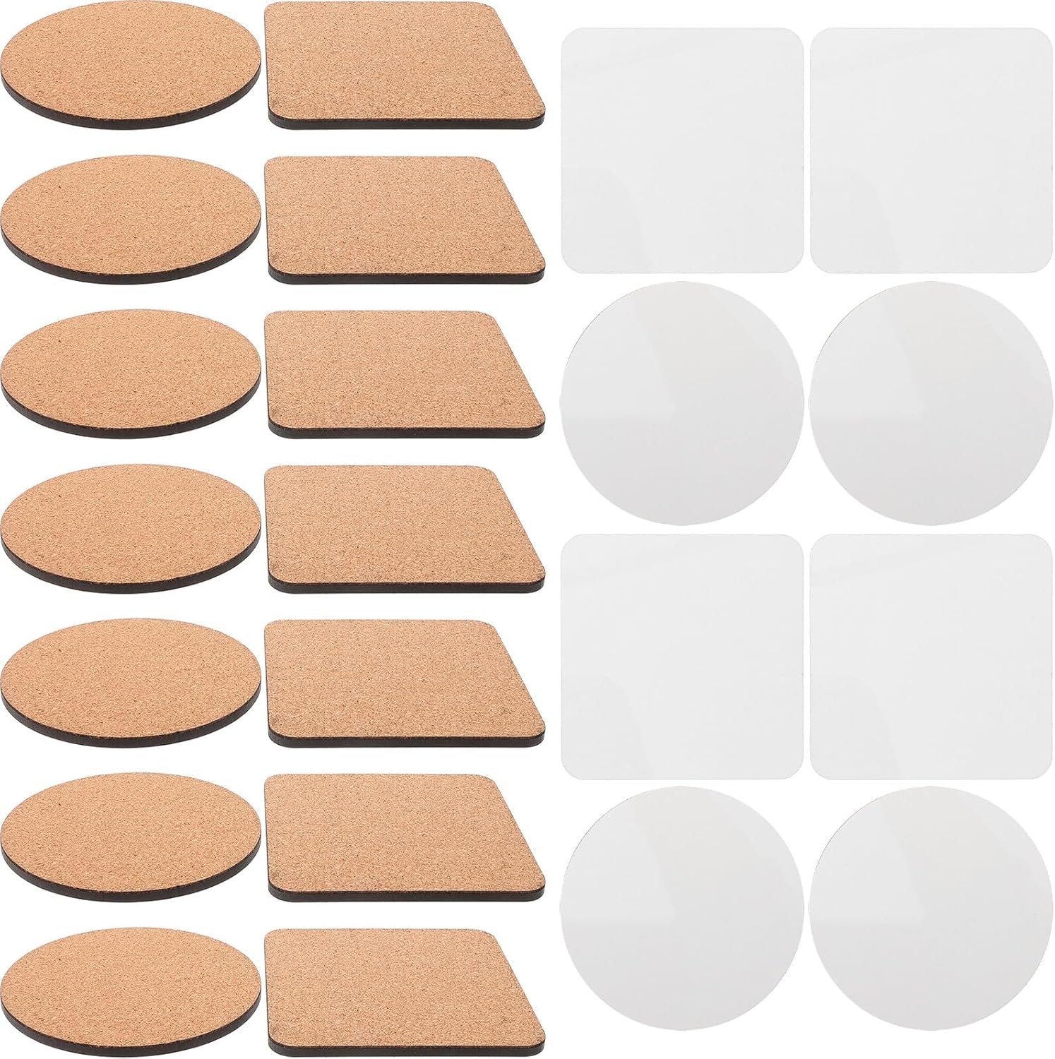 24pcs Sublimation Coasters for Drinks, and Square MDF Heat Transfer Blanks, White DIY Beverage Drink Coaster Blanks for Craft Decoration