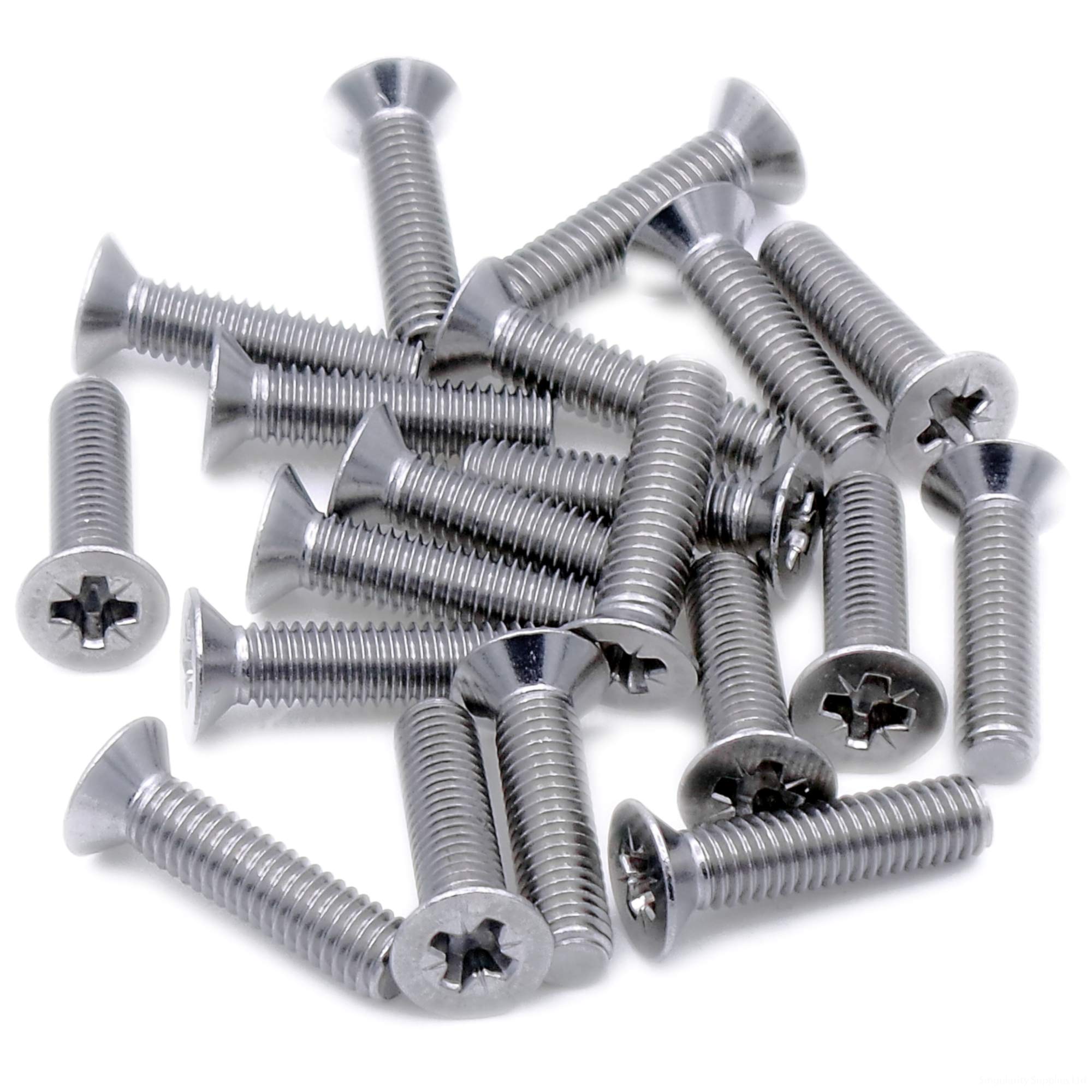 Singularity Supplies M1.6 (1.6Mm X 12Mm) Pozi Countersunk Machine Screw (Bolt) - Stainless Steel (A2) (Pack Of 20)
