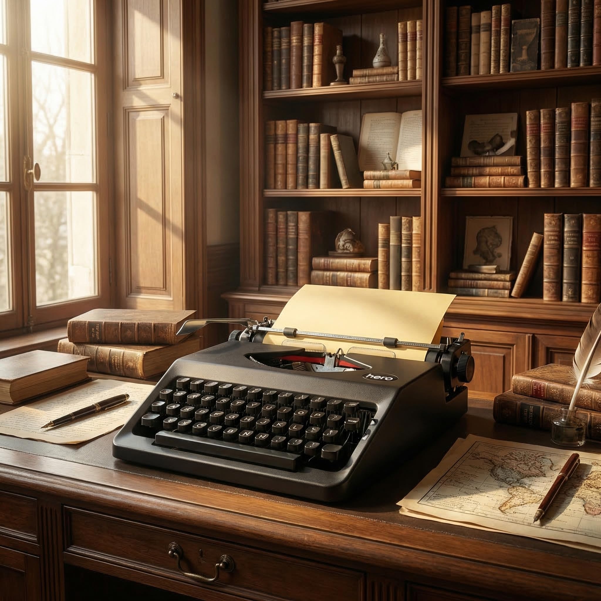 Traditionelle tragbare manuelle Schreibmaschine, Vintage, Klassische Retro-alte Schreibmaschine für Schriftsteller, nostalgische, langlebige Schreibmaschine, Klassische Textverarbeitung