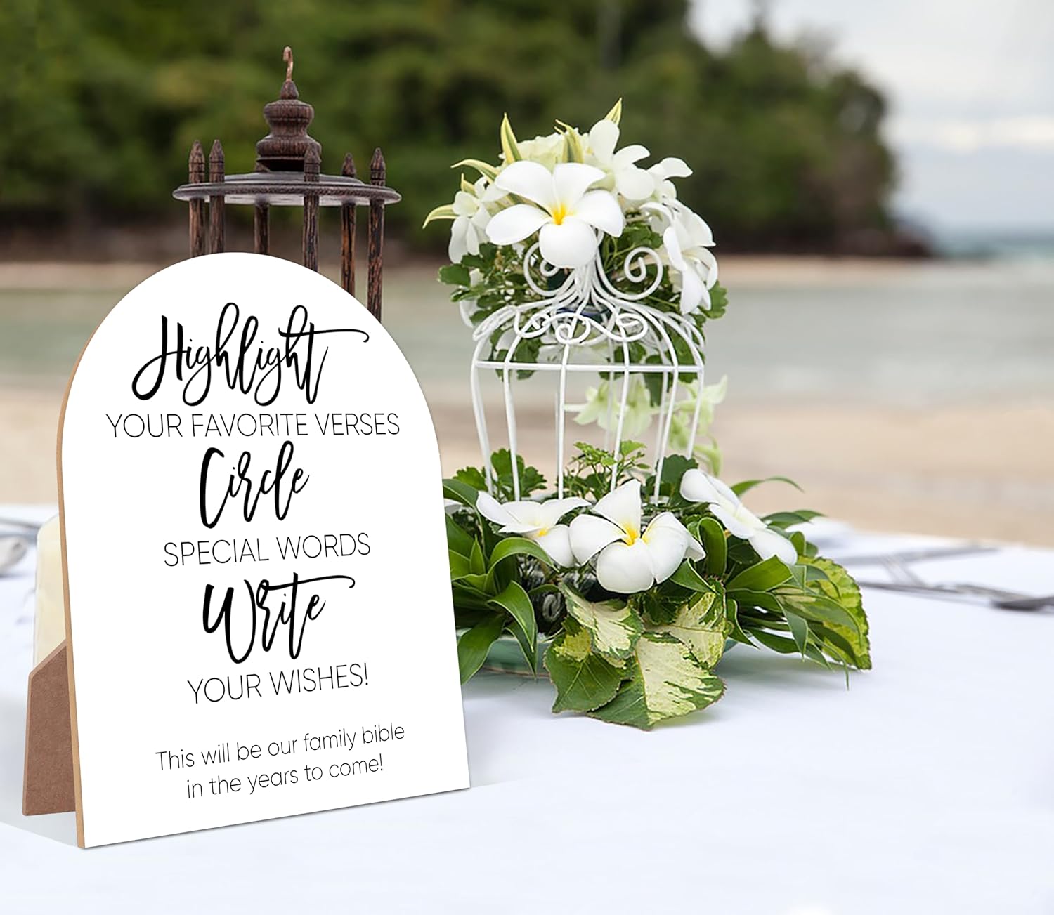 Wedding Guest Book Sign, Minimalist White Arch Sign, Wedding Bible, Bridal Shower Accessories for Reception, Party Supplies And Decorations for Bridal Shower Activities, Engagement Party, 17 - Image 4