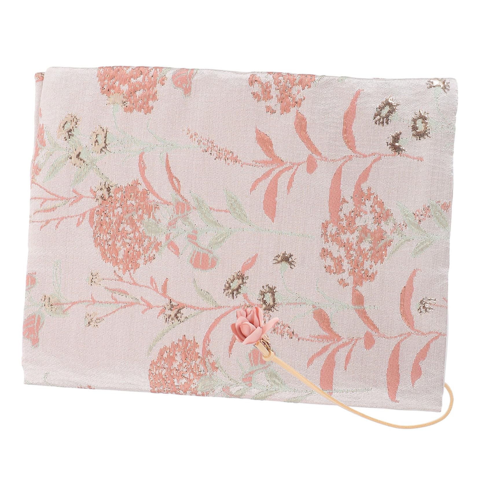 NUOBESTY 3 Pièces Couverture de livre en tissu des cahiers carnet de notes élégant protège-livre pochette de protection de livre manuel livres Compte poudre de pissenlit a5 décorer rose