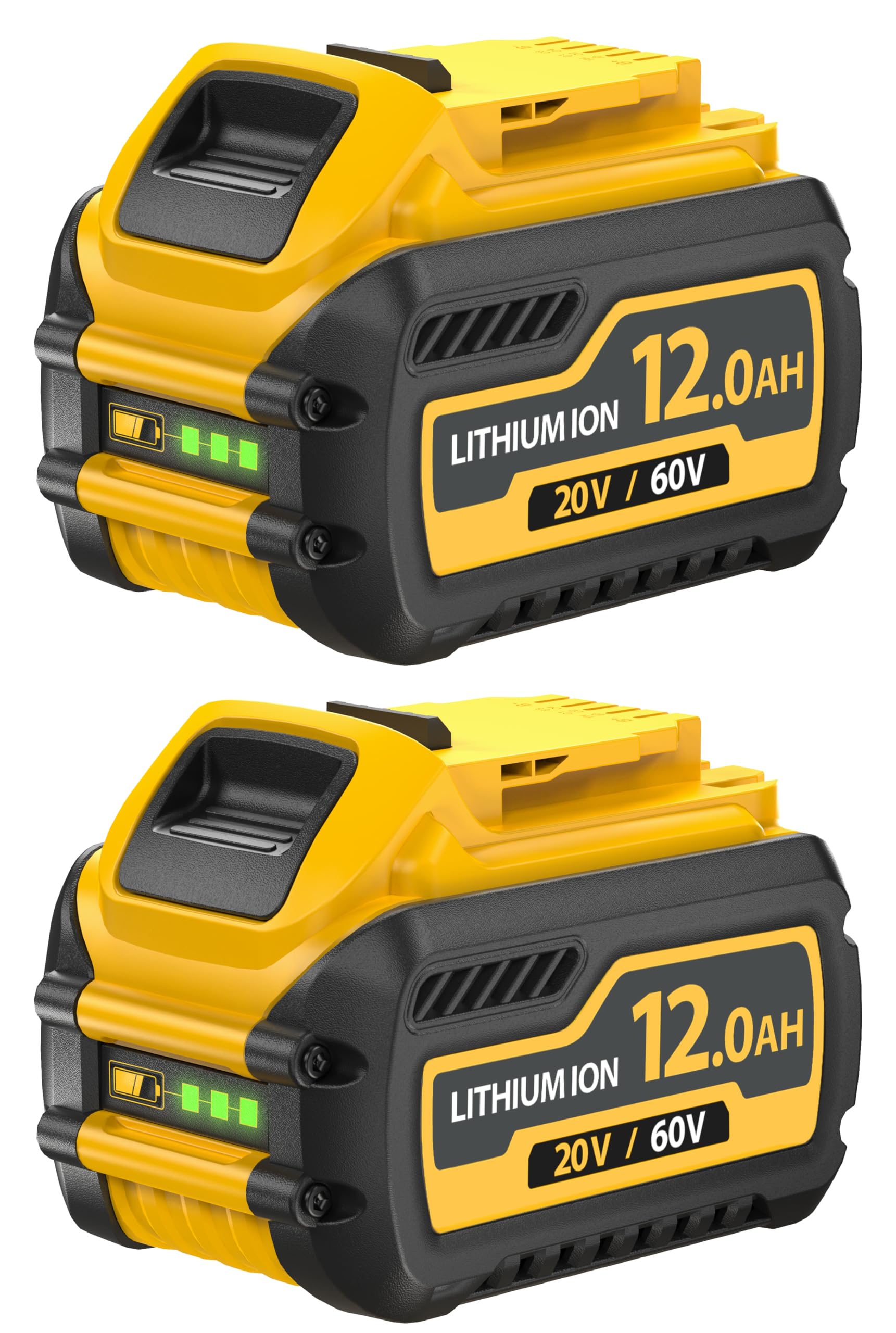 Upgraded 2-Packs 12000mAh High Capacity Replacement for Dewalt 20V 60V Max Battery Compatible with DCB606 DCB609 DCB612 DCB200