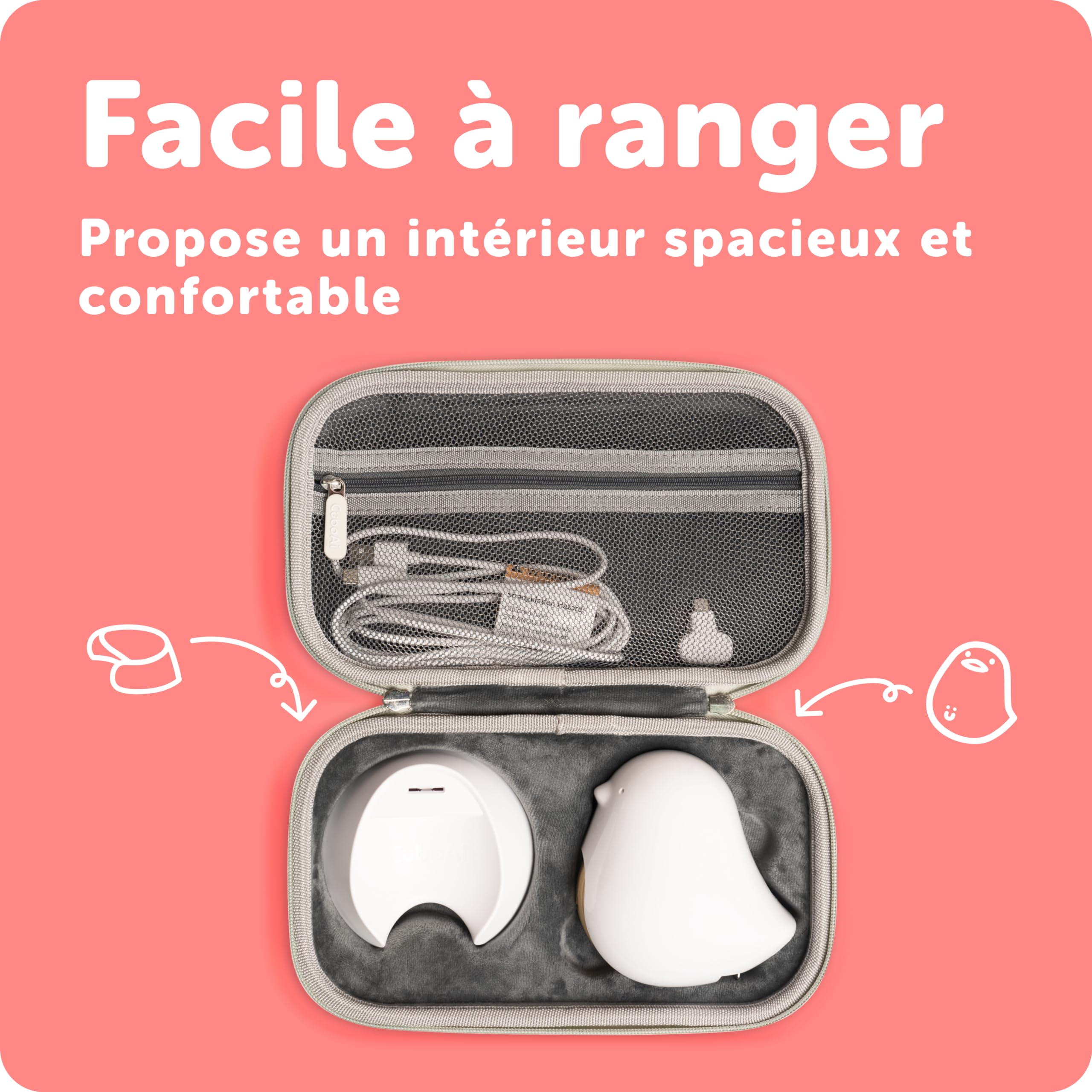 Étui de Voyage CuboAi | Étui de Protection Rigide pour Babyphone Intelligent CuboAi, Support Mobile et Accessoires | Tranquil Blue