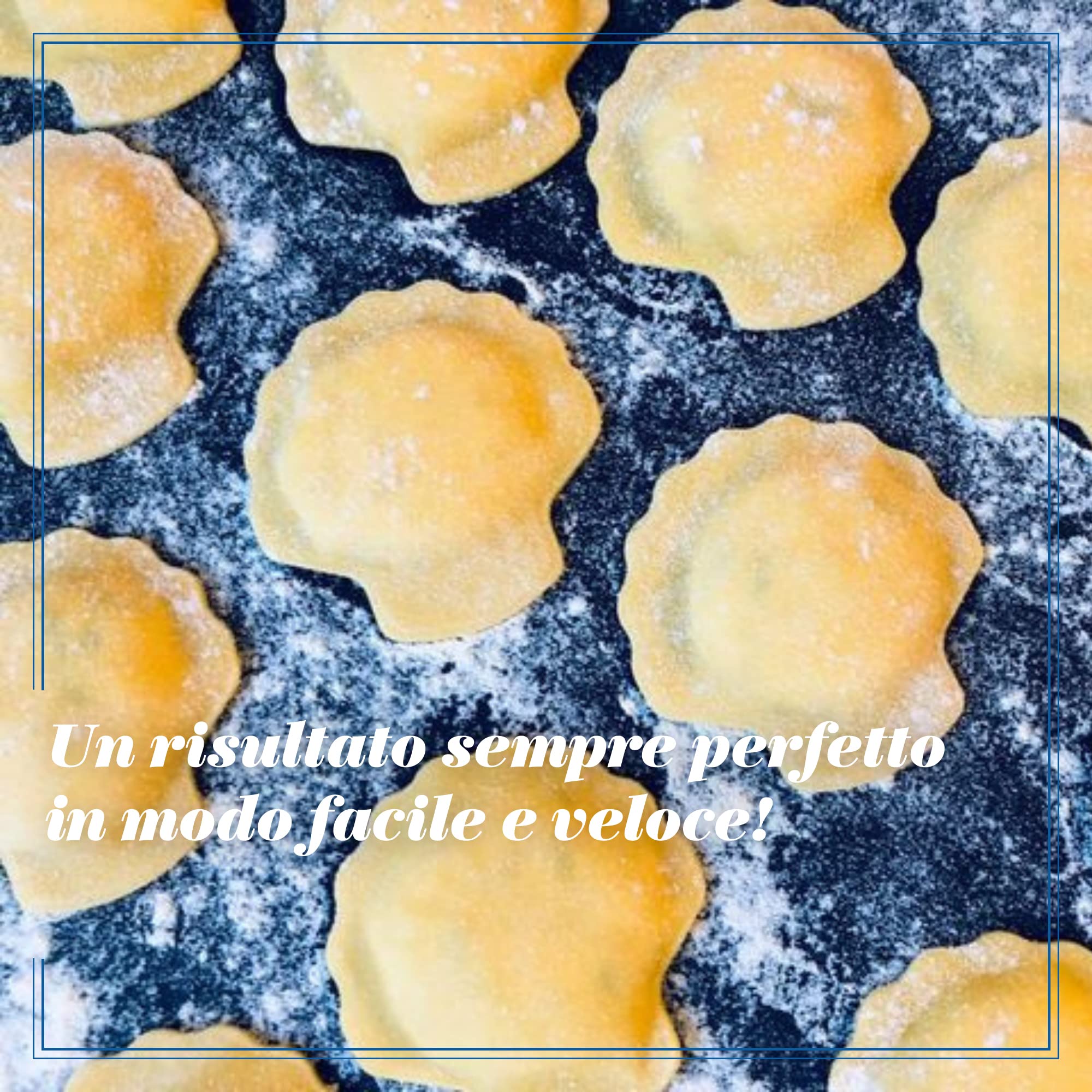 LA GONDOLA Stampo a Conchiglia per Tortelli Corpo in Ottone Impugnatura in Legno, Made In Italy